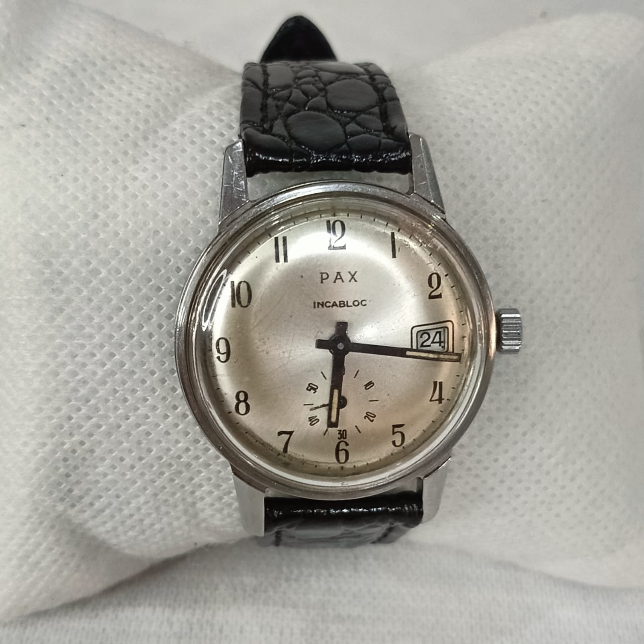 Montre pax mécanique vintage original acier inoxydable