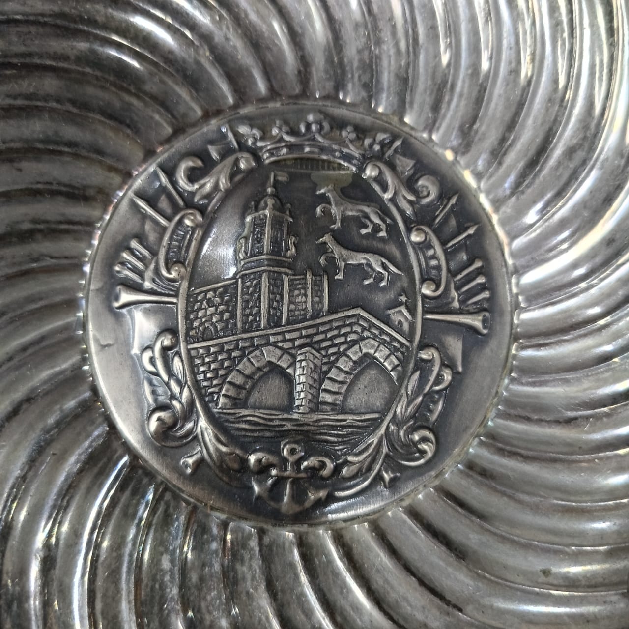 Cendrier argenté antique vintage