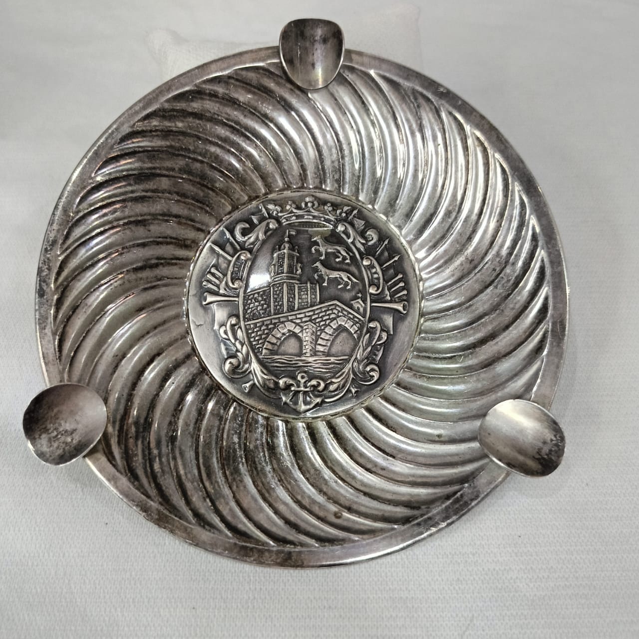 Cendrier argenté antique vintage