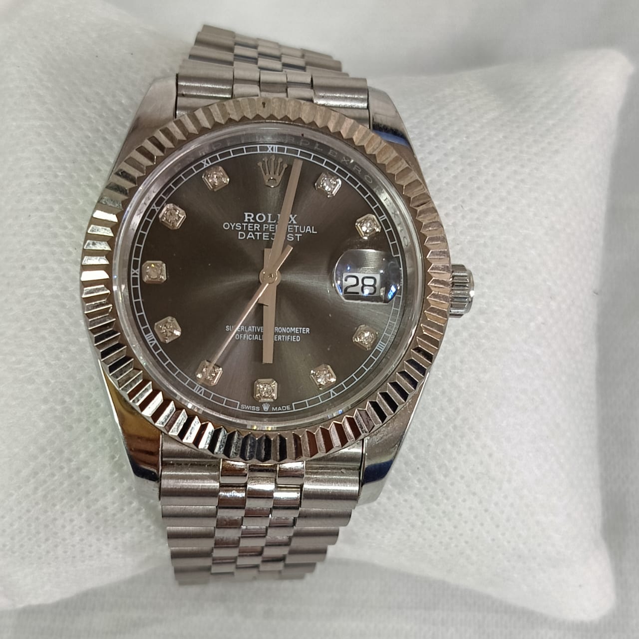 Montre Rolex automatique acier inoxydable saphir
