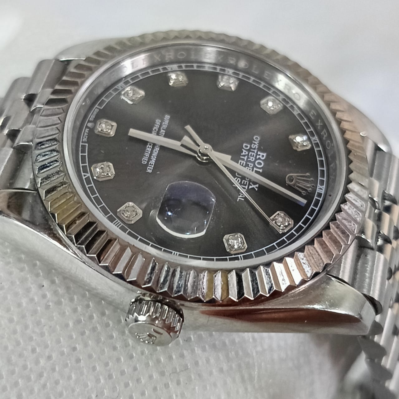 Montre Rolex automatique acier inoxydable saphir