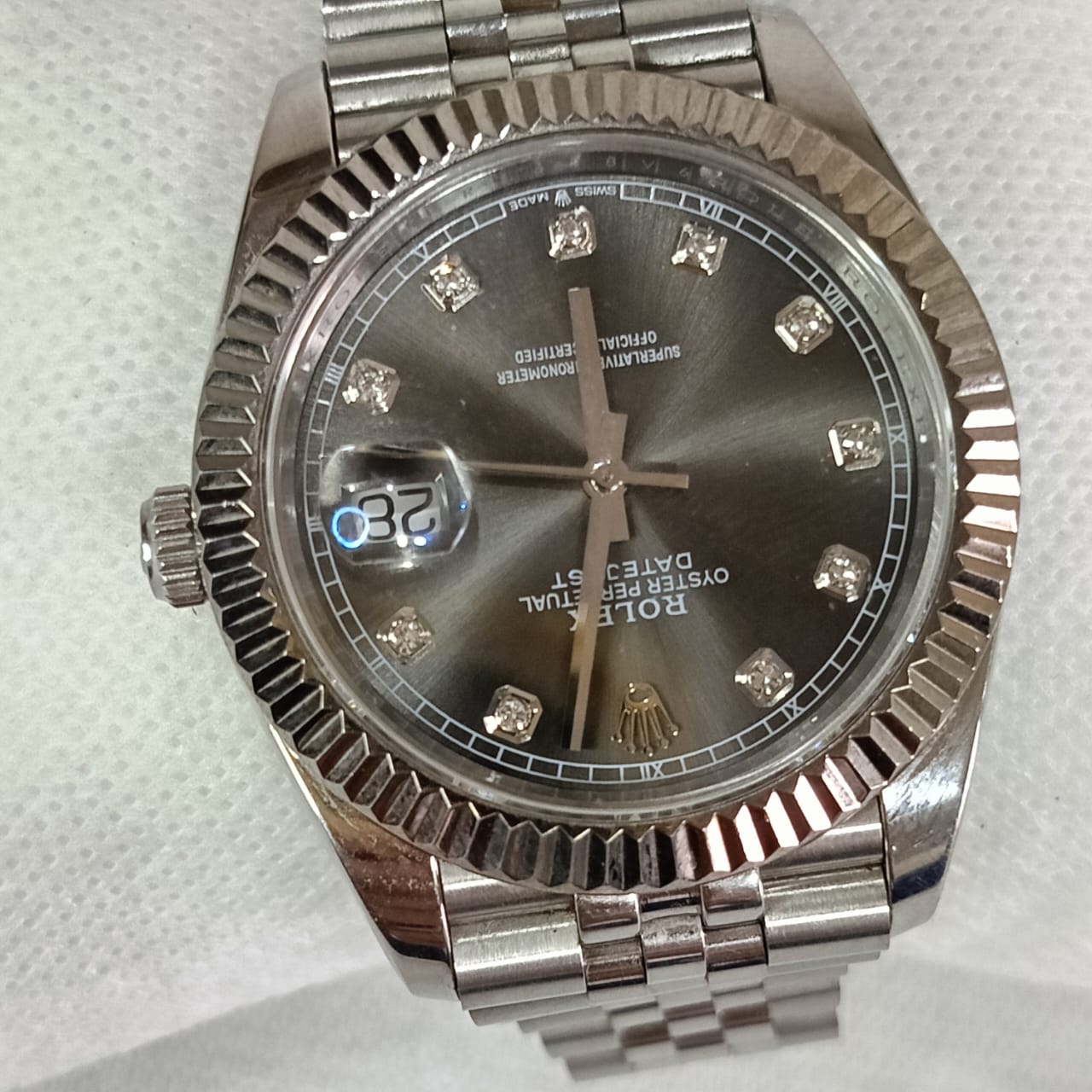 Montre Rolex automatique acier inoxydable saphir