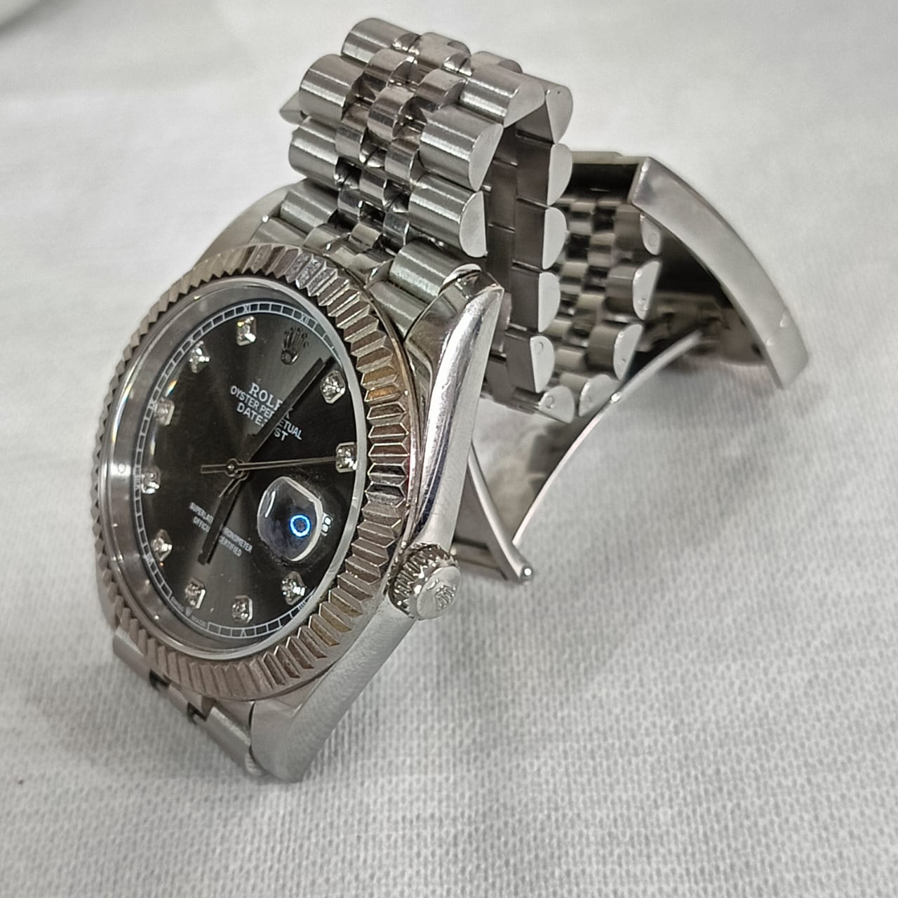 Montre Rolex automatique acier inoxydable saphir