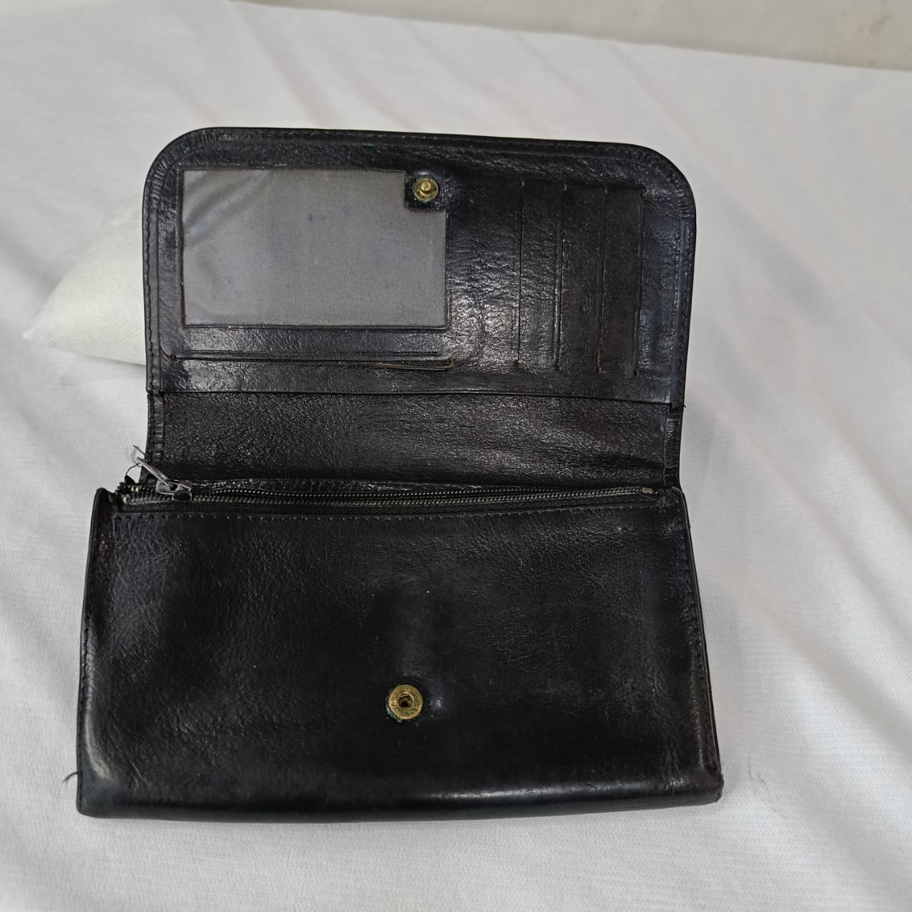 Portefeuille renard femme en cuir vintage original