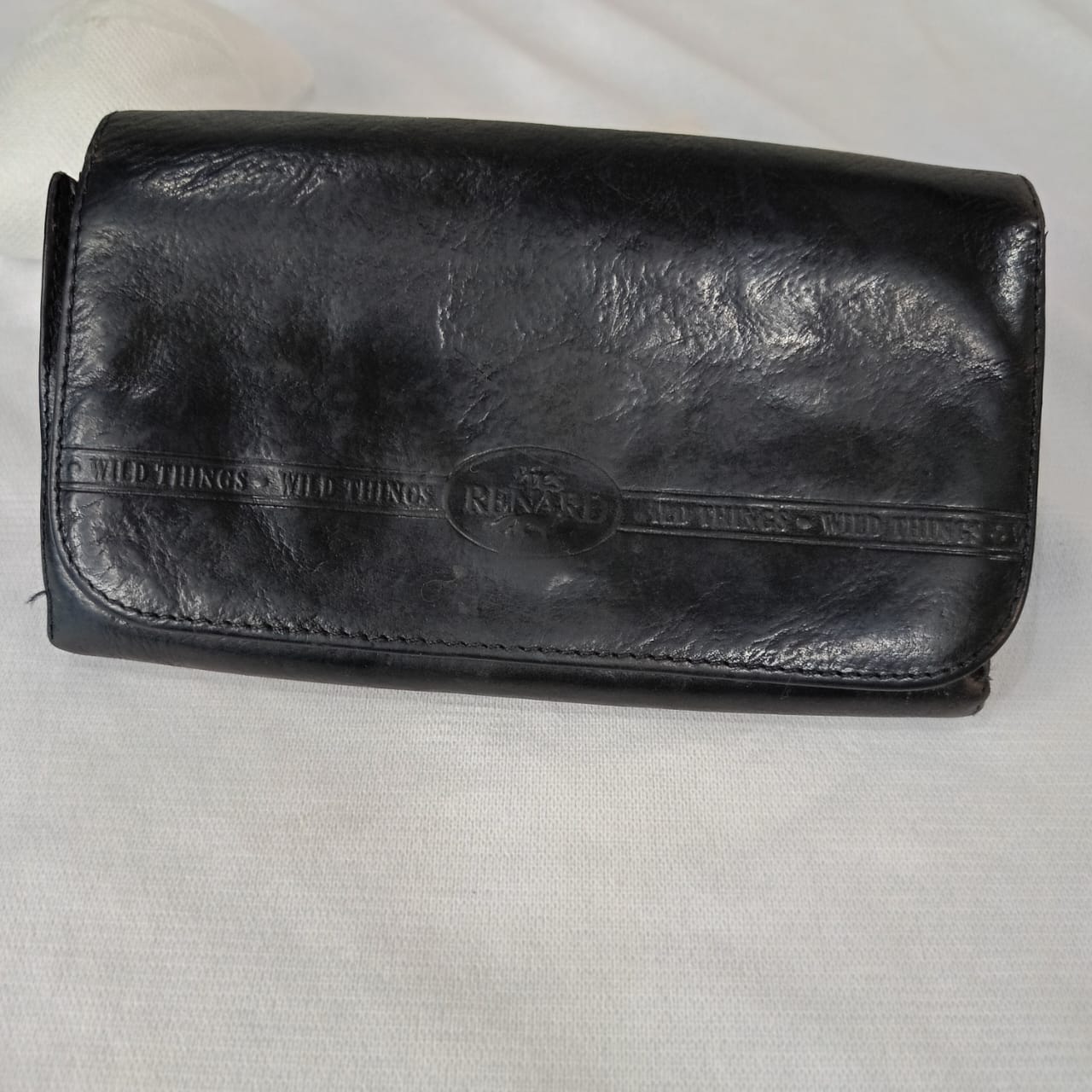 Portefeuille renard femme en cuir vintage original