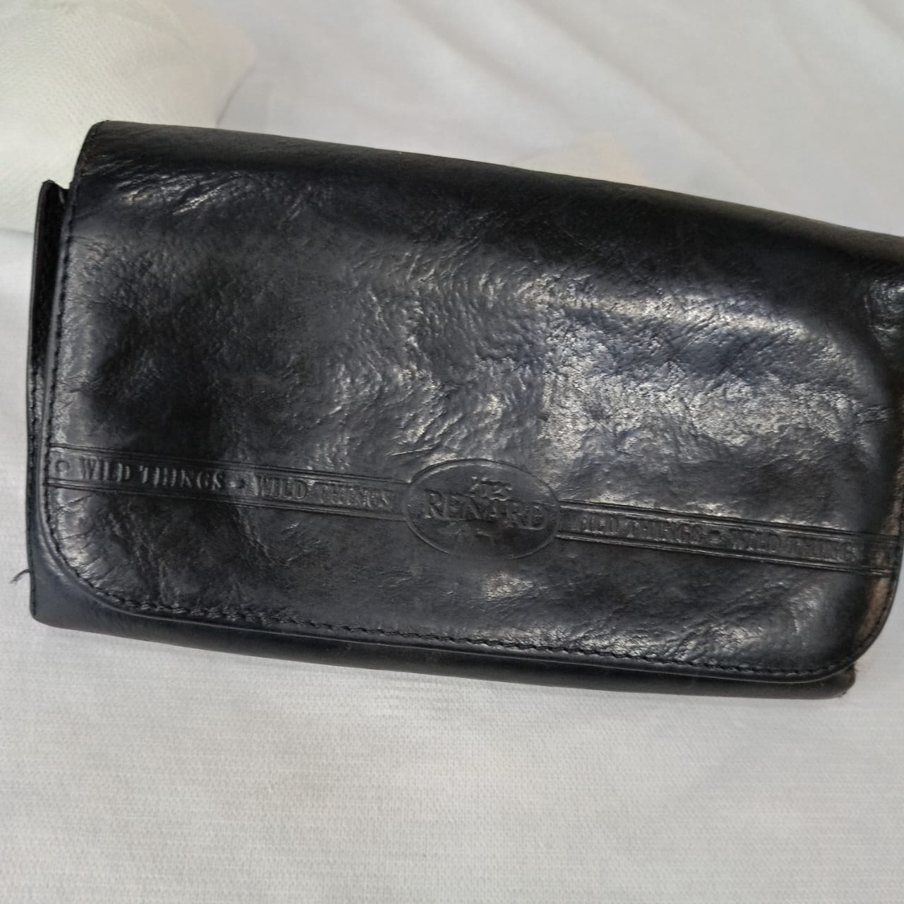 Portefeuille renard femme en cuir vintage original