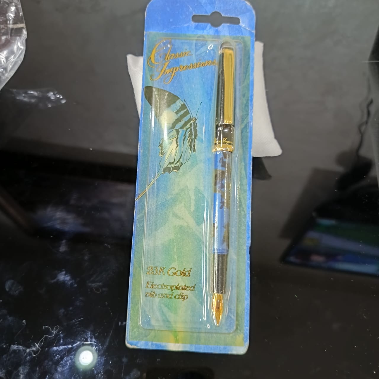 Stylo plume plaqué or 23k