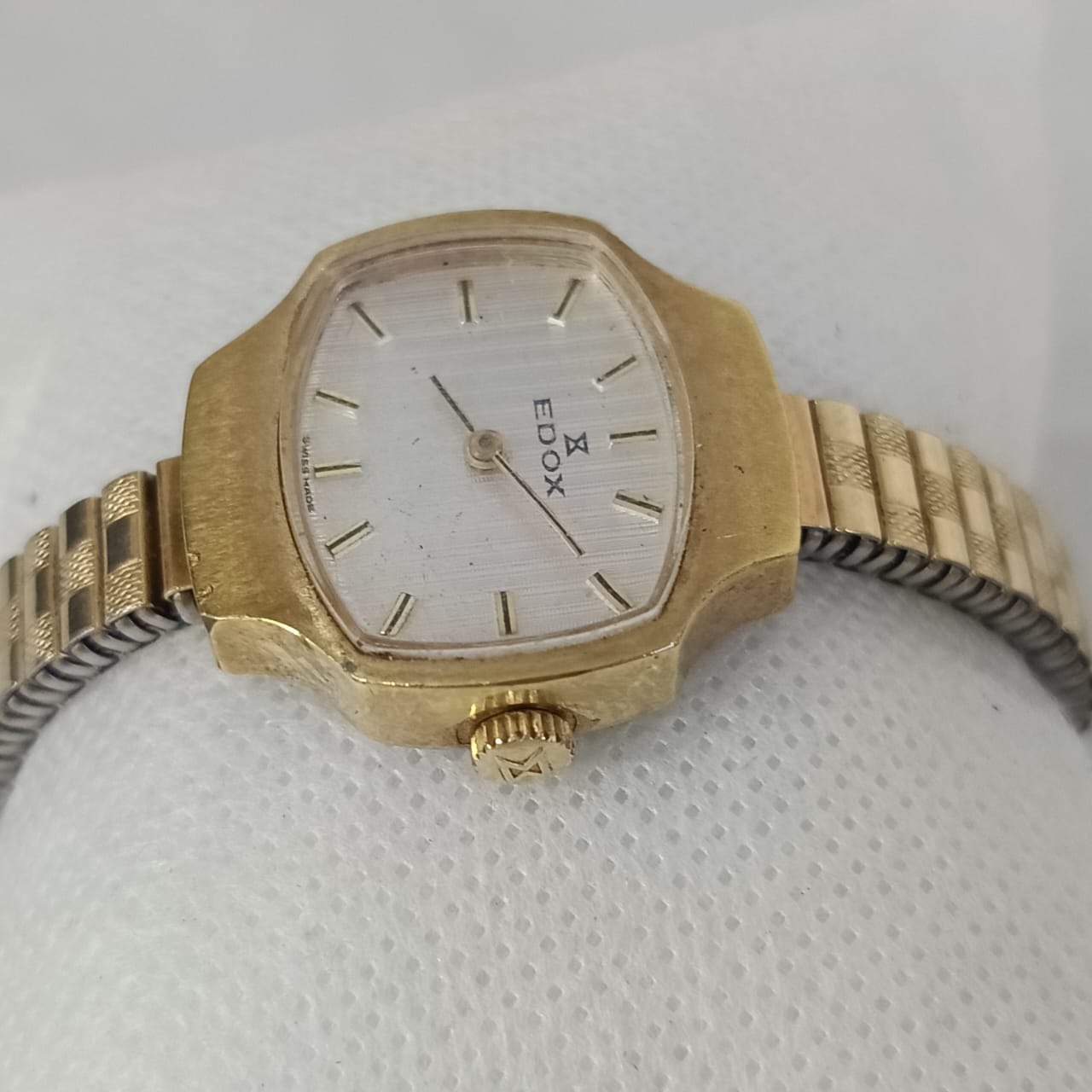 Montre edox mécanique femme vintage en plaqué or