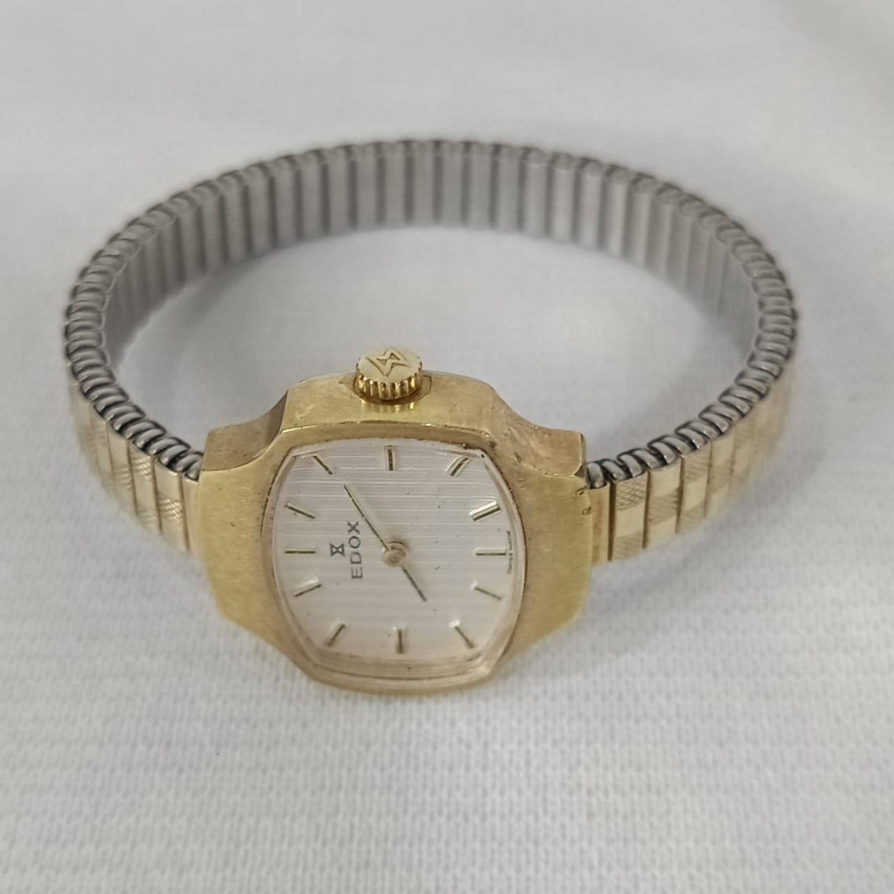 Montre edox mécanique femme vintage en plaqué or