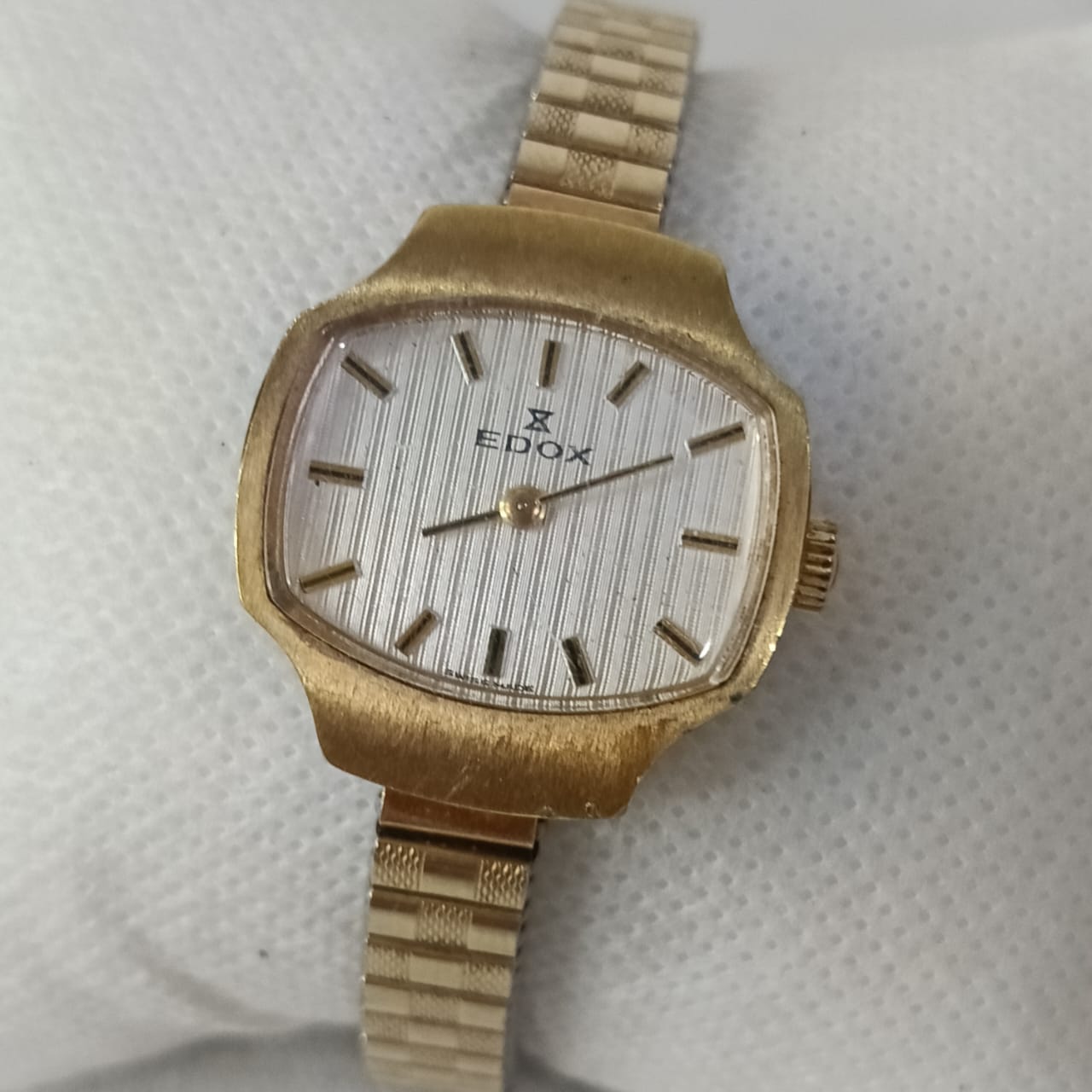 Montre edox mécanique femme vintage en plaqué or