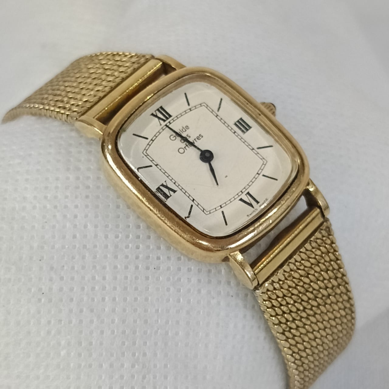 Montre guilde des Orfèvres France mécanique original femme en plaqué or.
