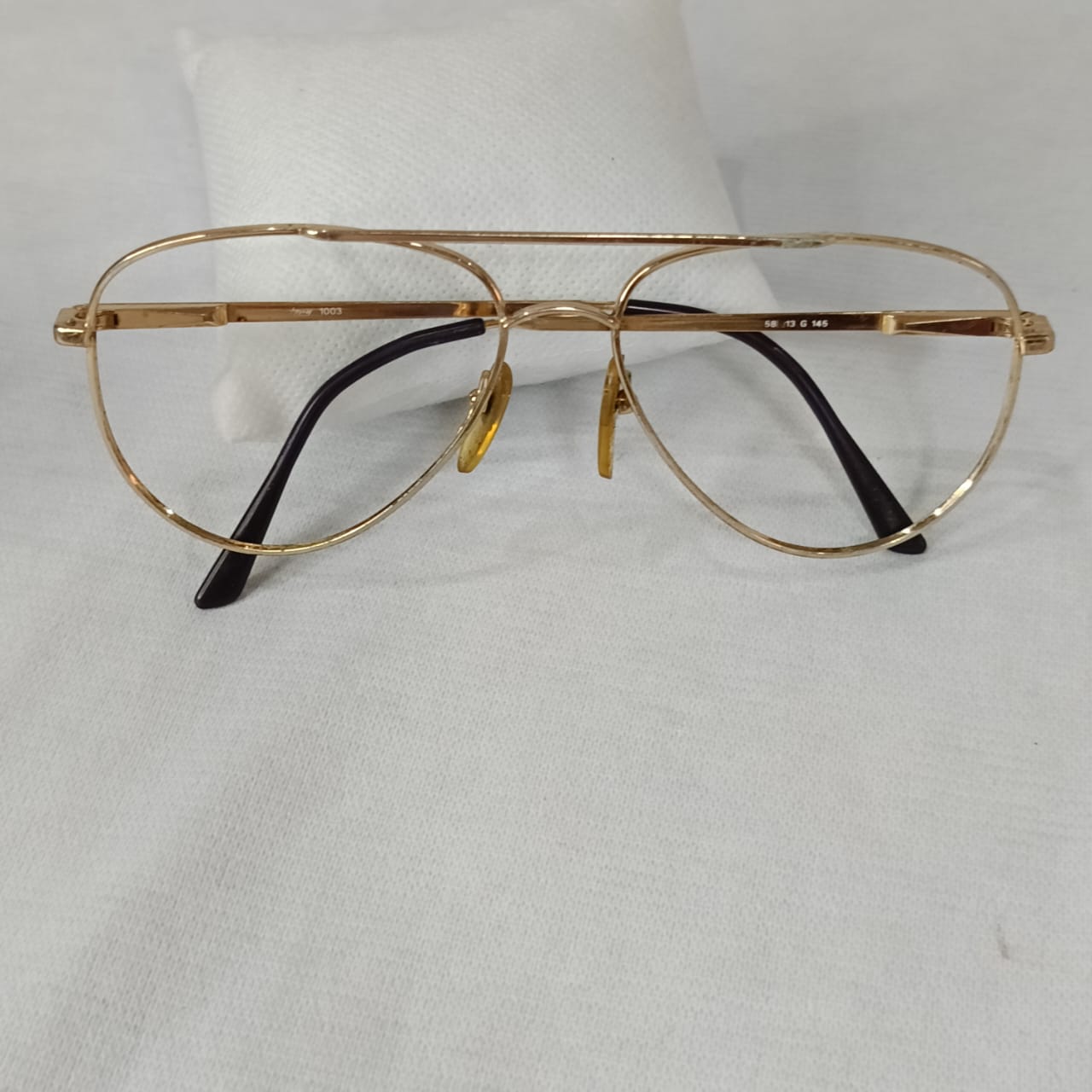 Monuter de lunette en plaqué or vintage original