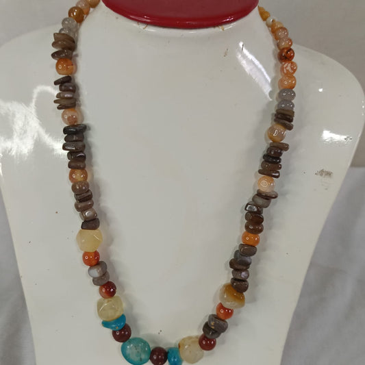 عقد تحفة بحجر عقيق طبيعي - طول مغلق 22cm