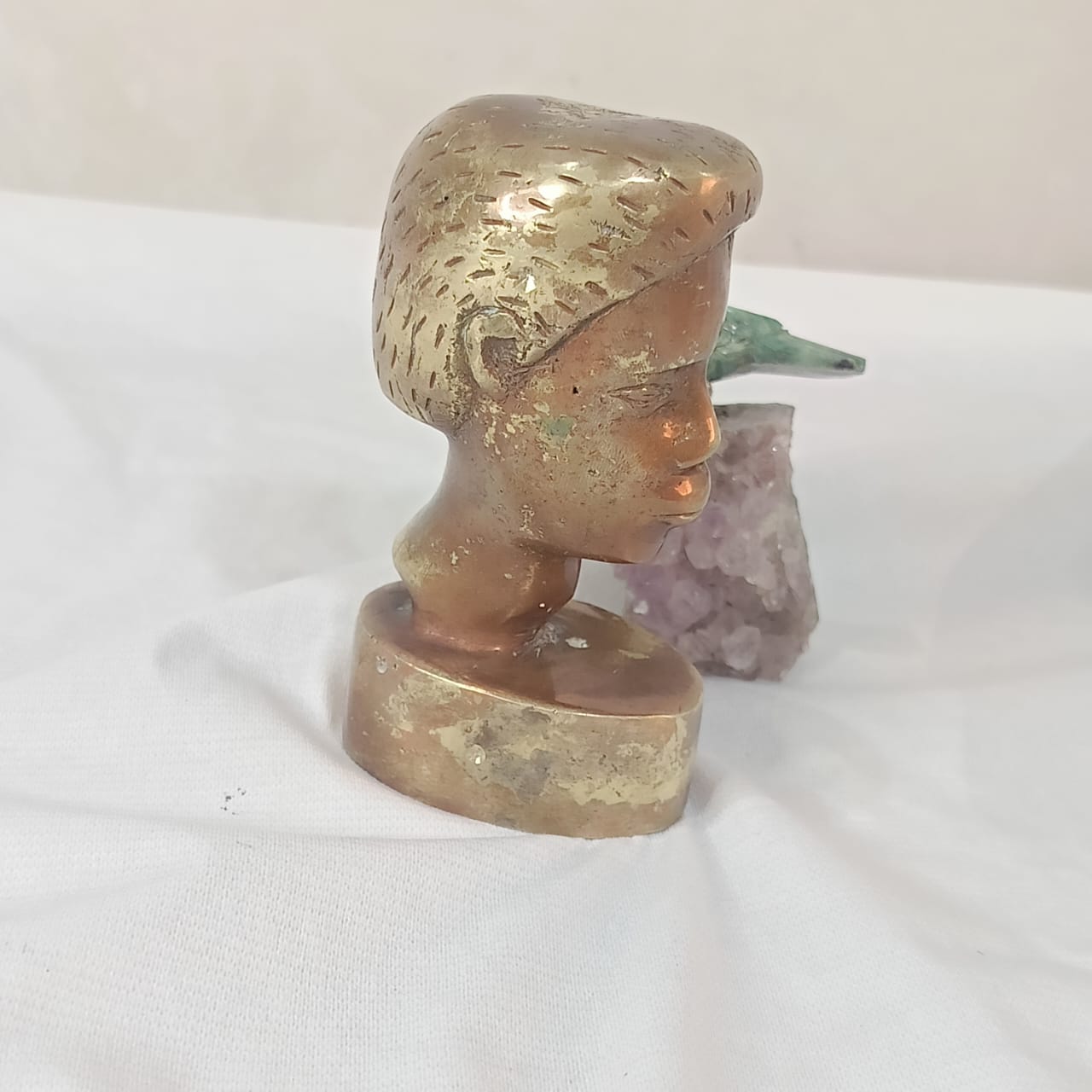 Ancien statut en bronze doré vintage