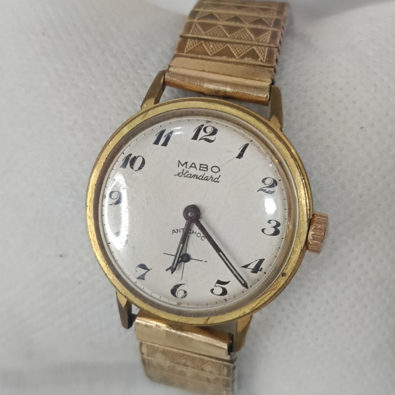Montre mabo mécanique vintage original en plaqué or 38mm