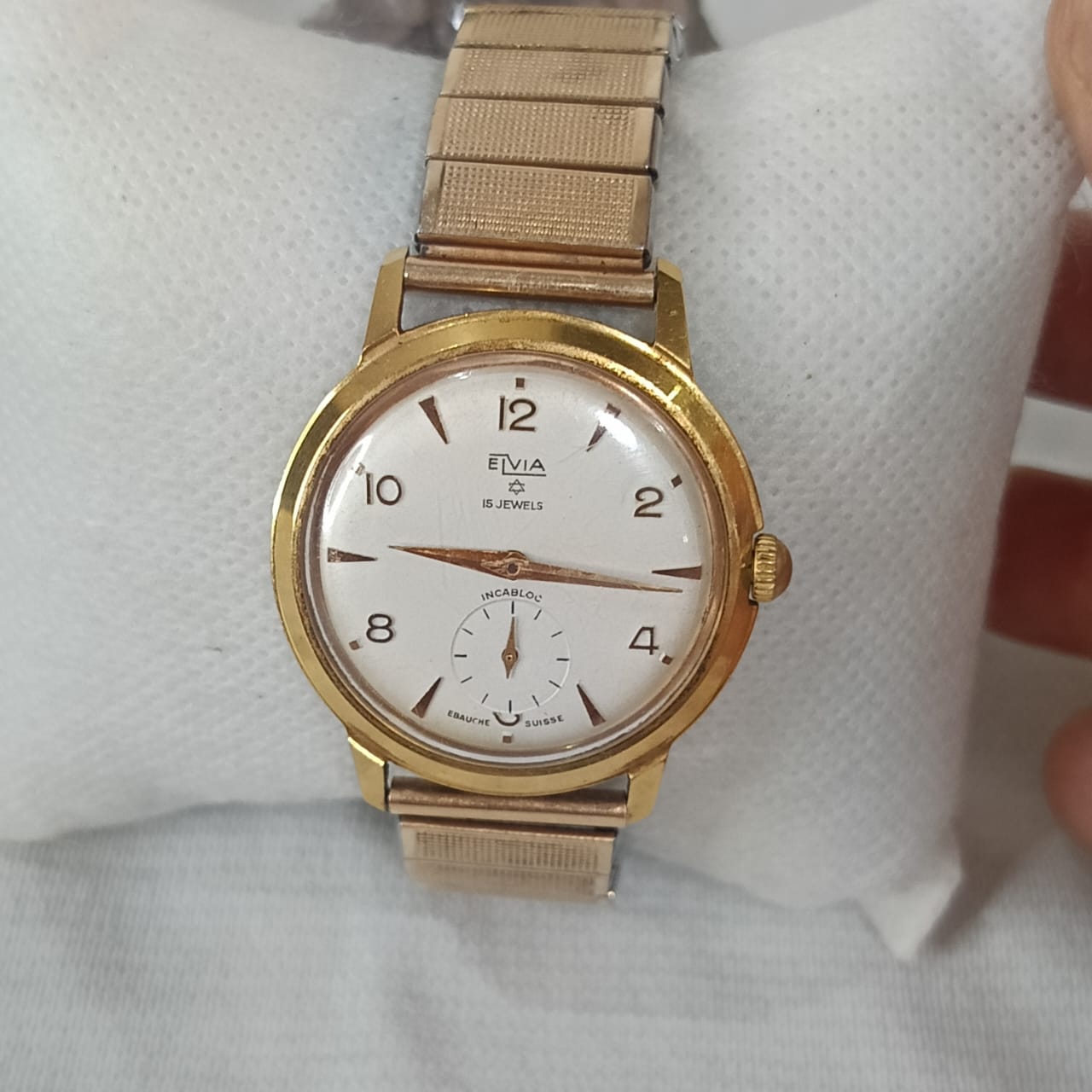Montre mabo mécanique vintage original en plaqué or 38mm
