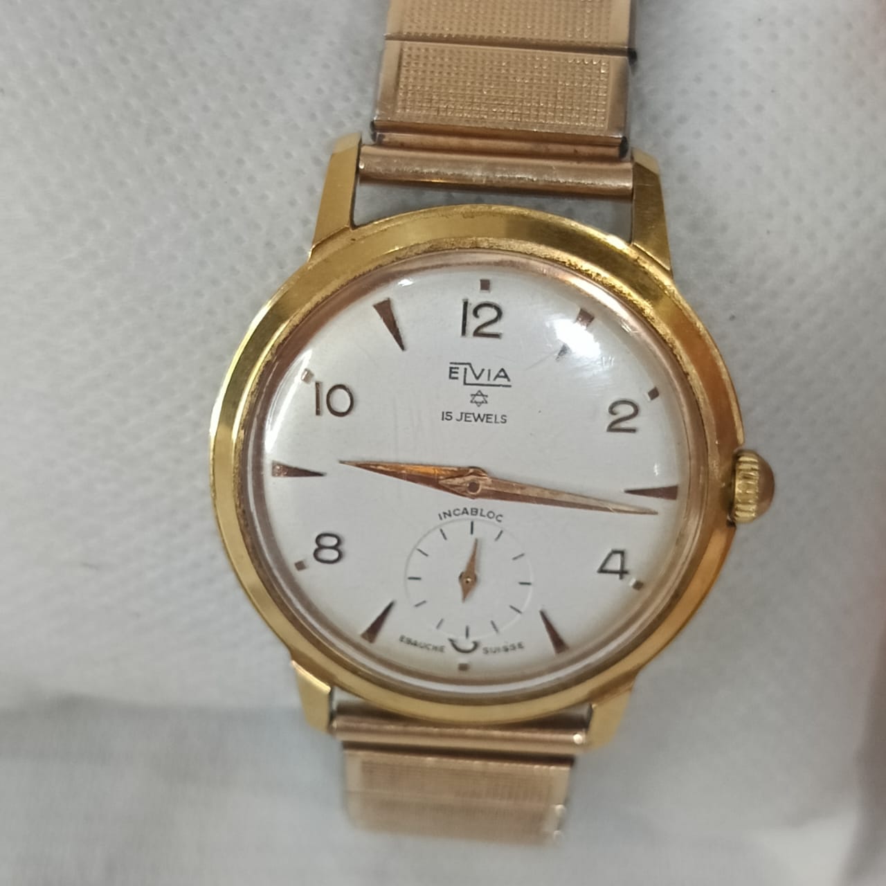 Montre mabo mécanique vintage original en plaqué or 38mm