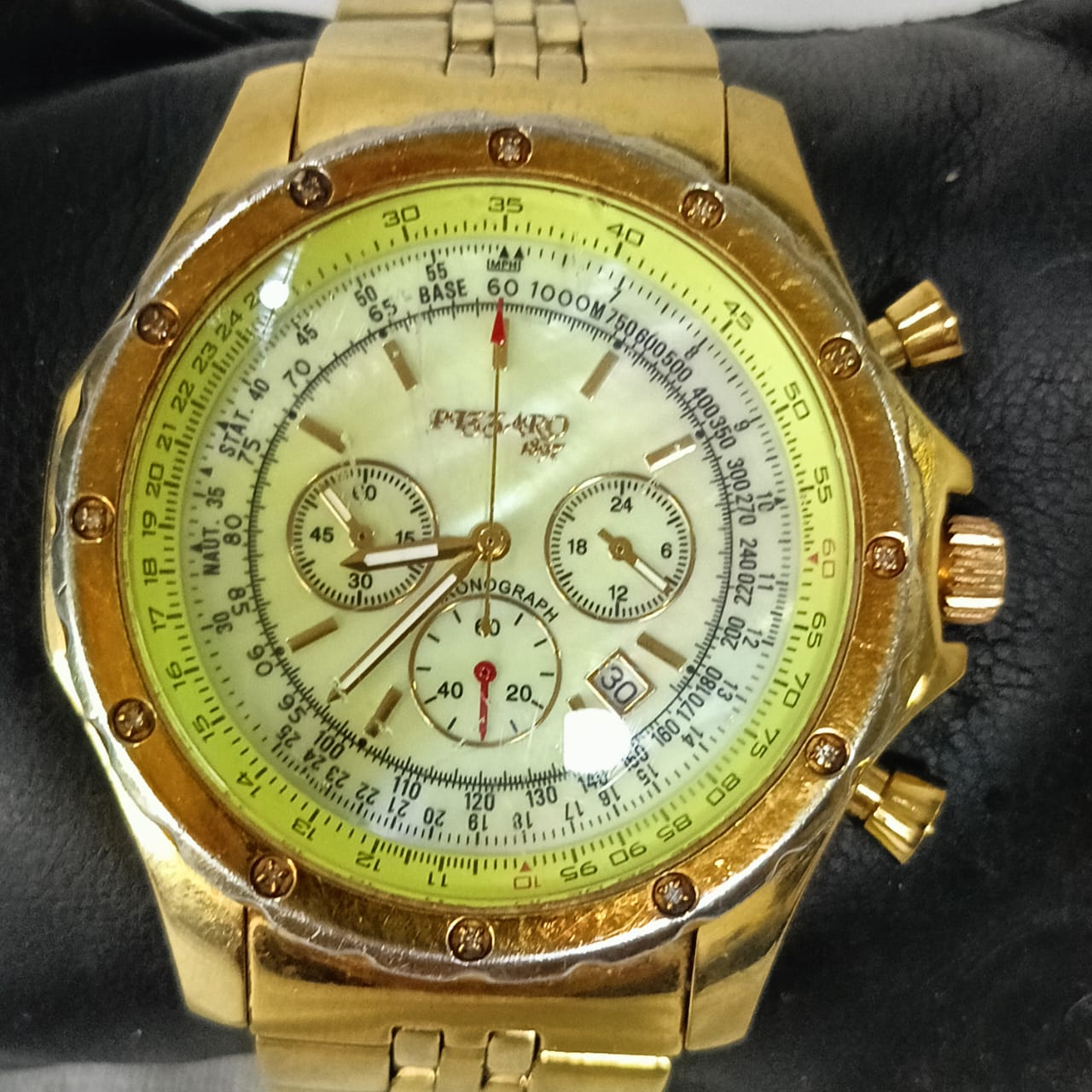Montre pgzzaro en diamant chronographe Quartz original