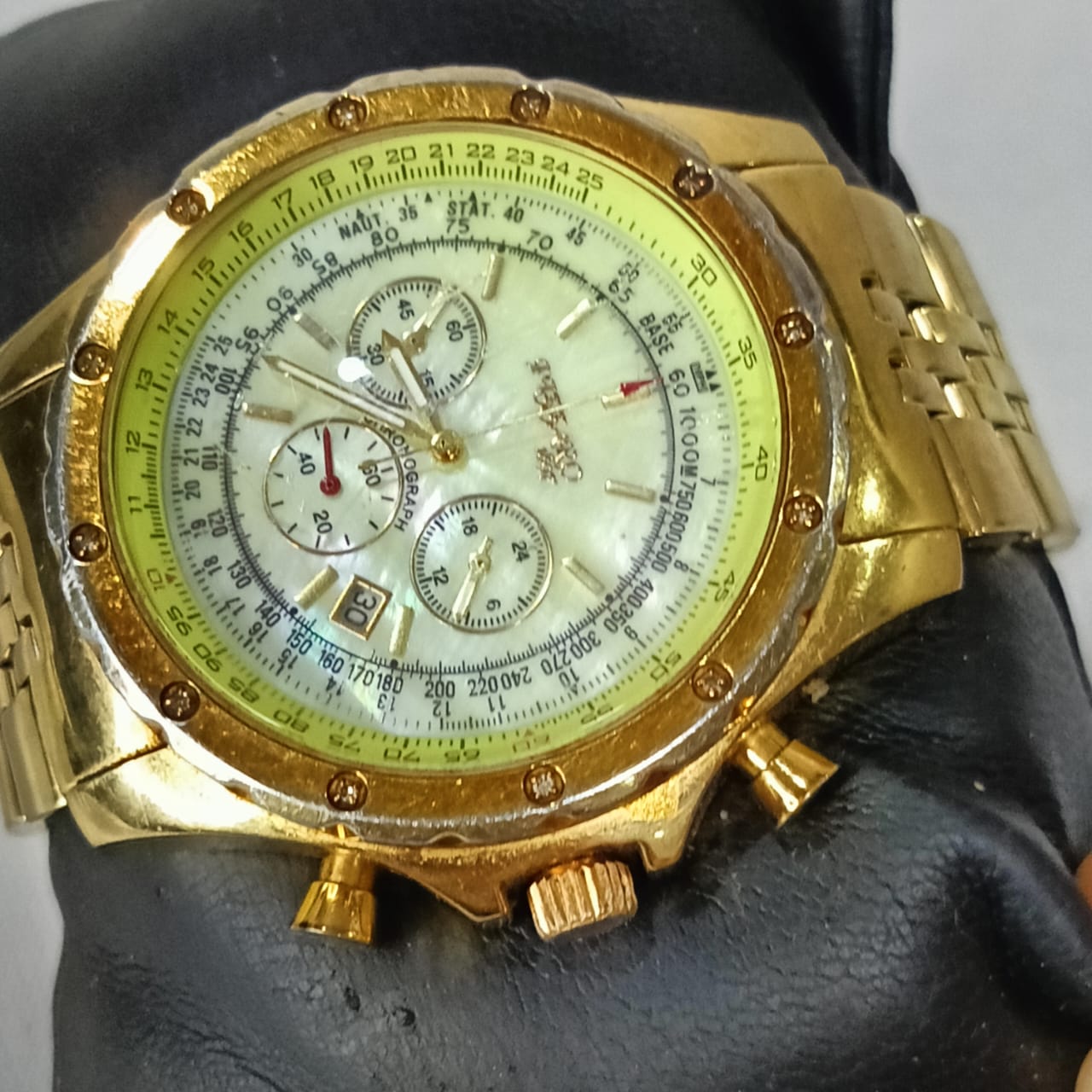 Montre pgzzaro en diamant chronographe Quartz original