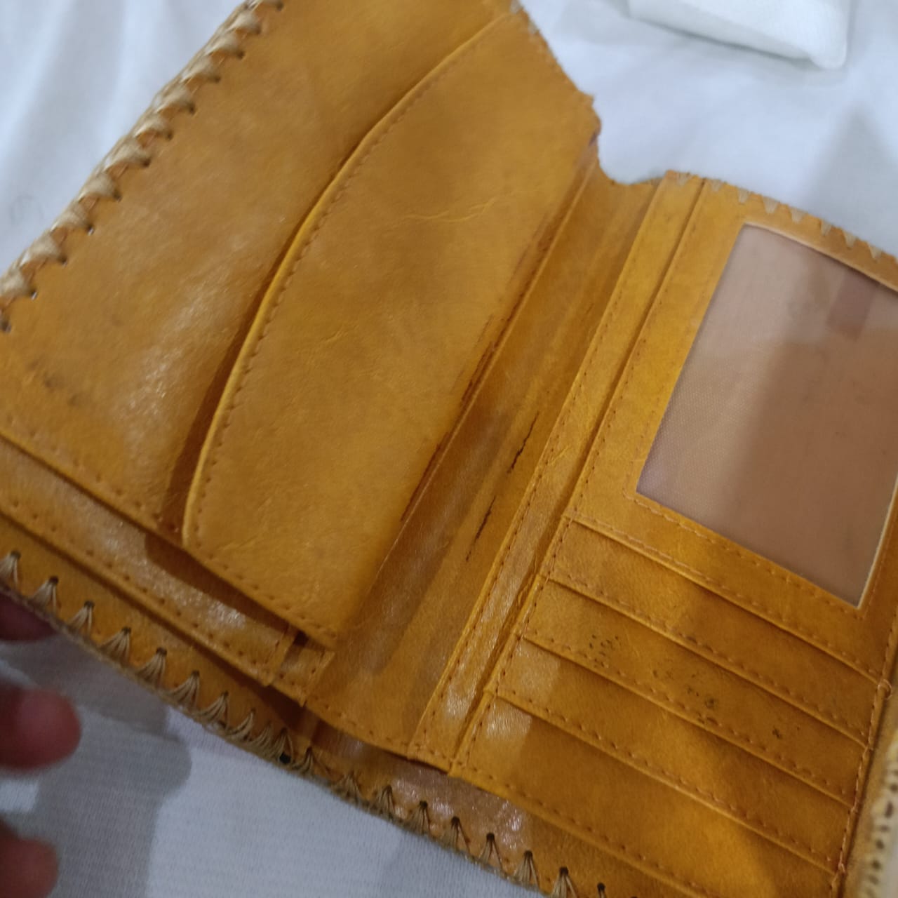 Portefeuille en cuir vintage original