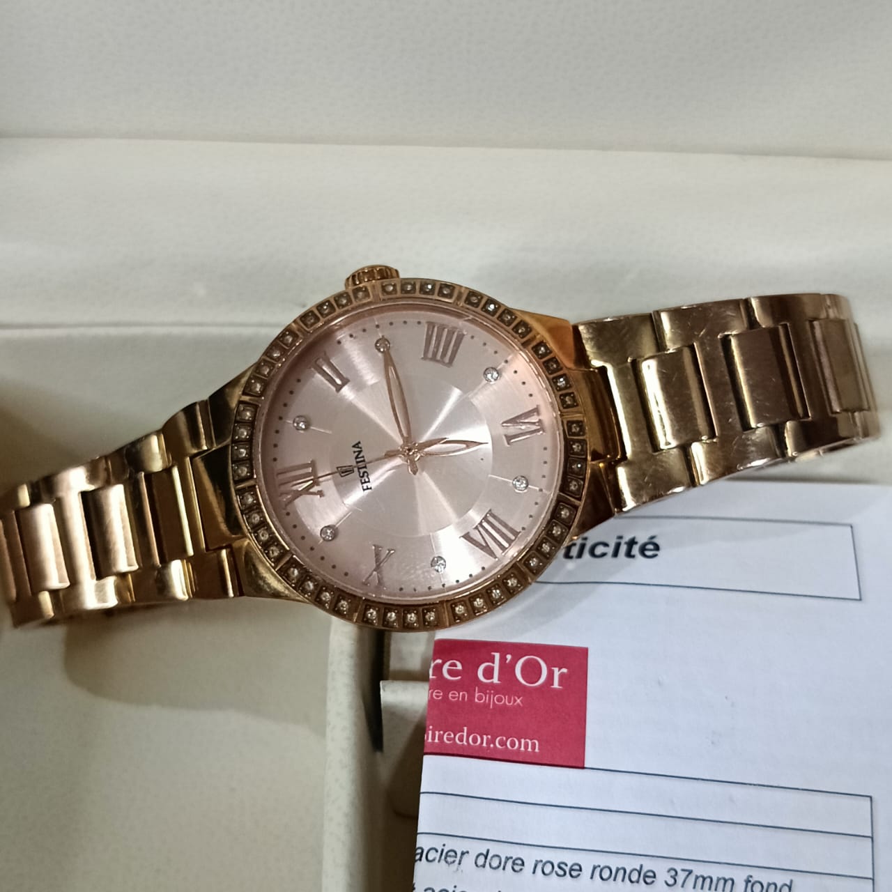 Montre Festina femme original en plaqué or