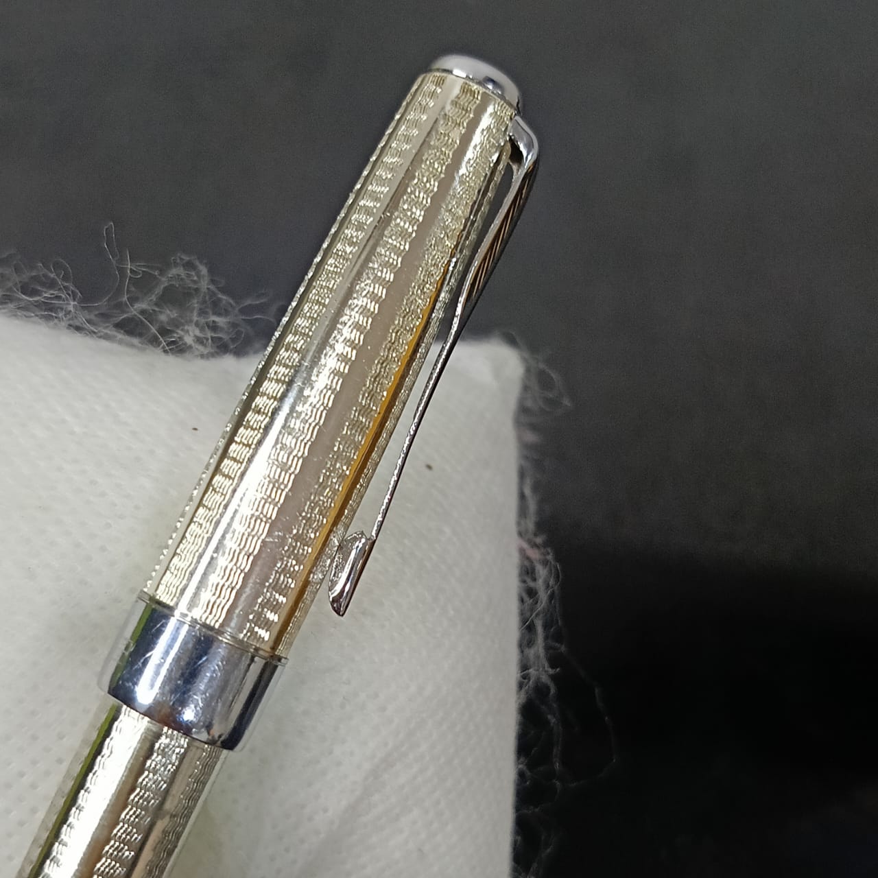 Stylo Parker sonnet USA original plaqué or blanc