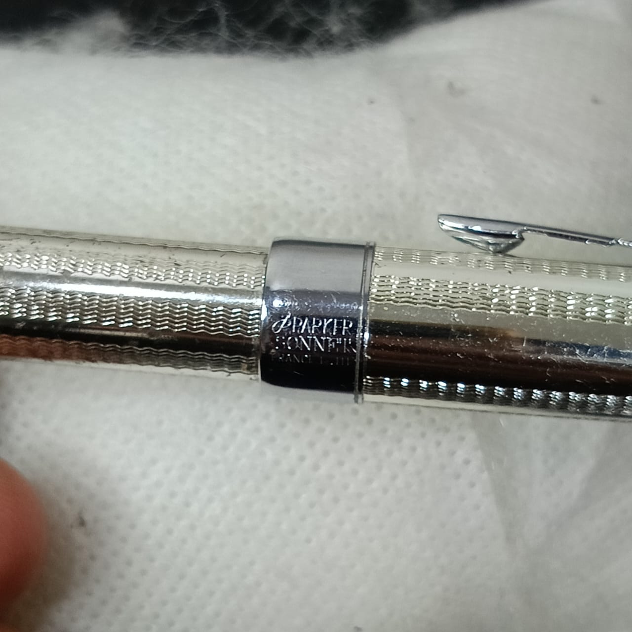 Stylo Parker sonnet USA original plaqué or blanc