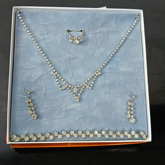 Ancien parure en plaqué or blanc vintage