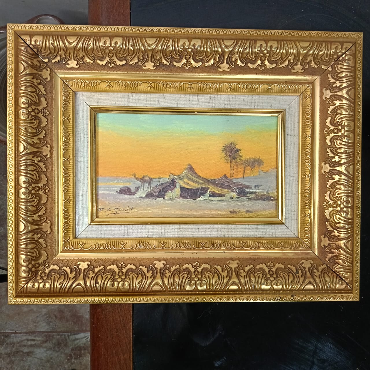 Tableau peinture huile vintage original sur toile