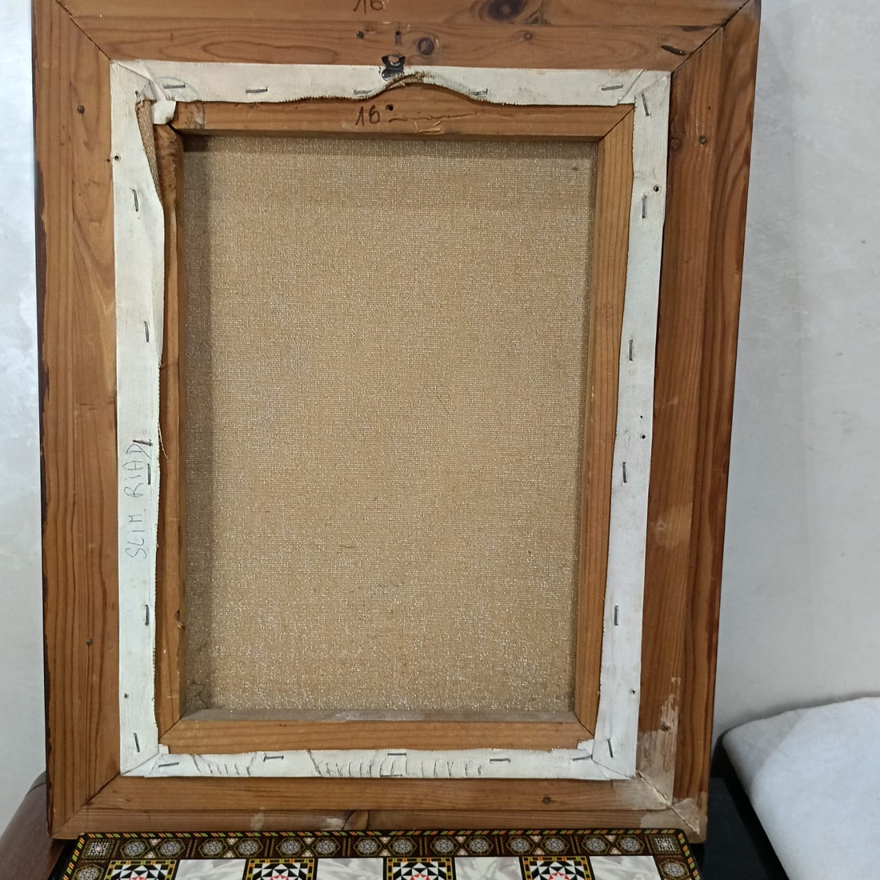 Ancien tableau vintage original huile sur toile signée