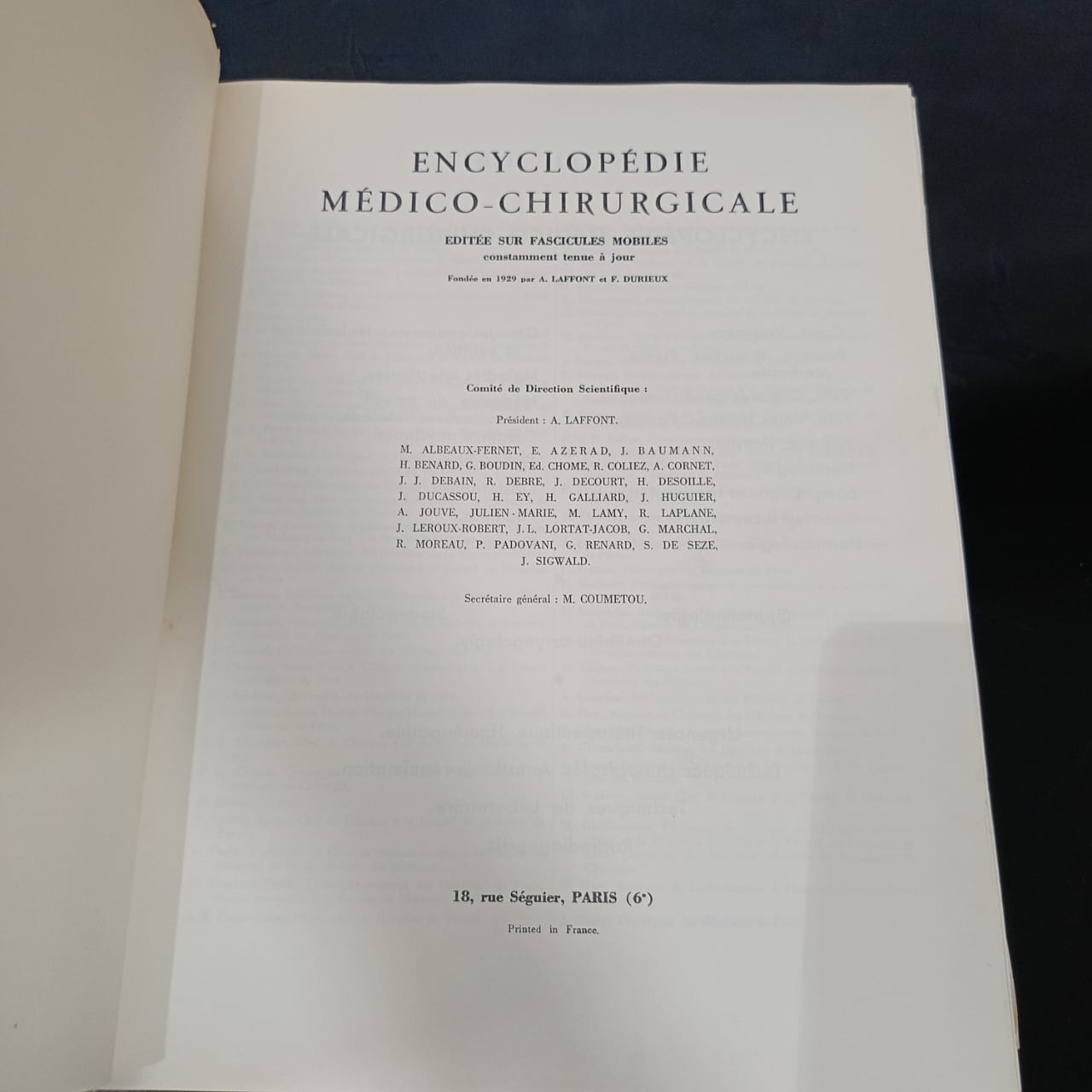 Livre: encyclopédie médico chirurgicale , anné 1929
