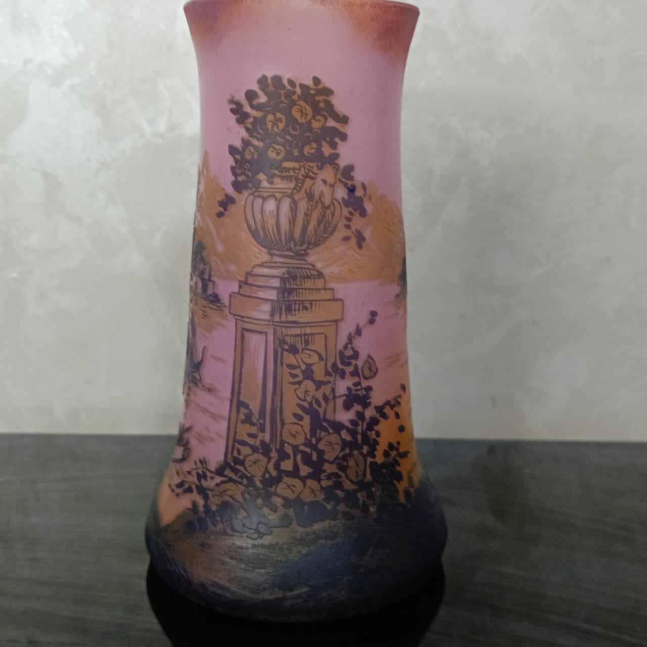 Ancien vase pêtte de verre rare vintage original signé