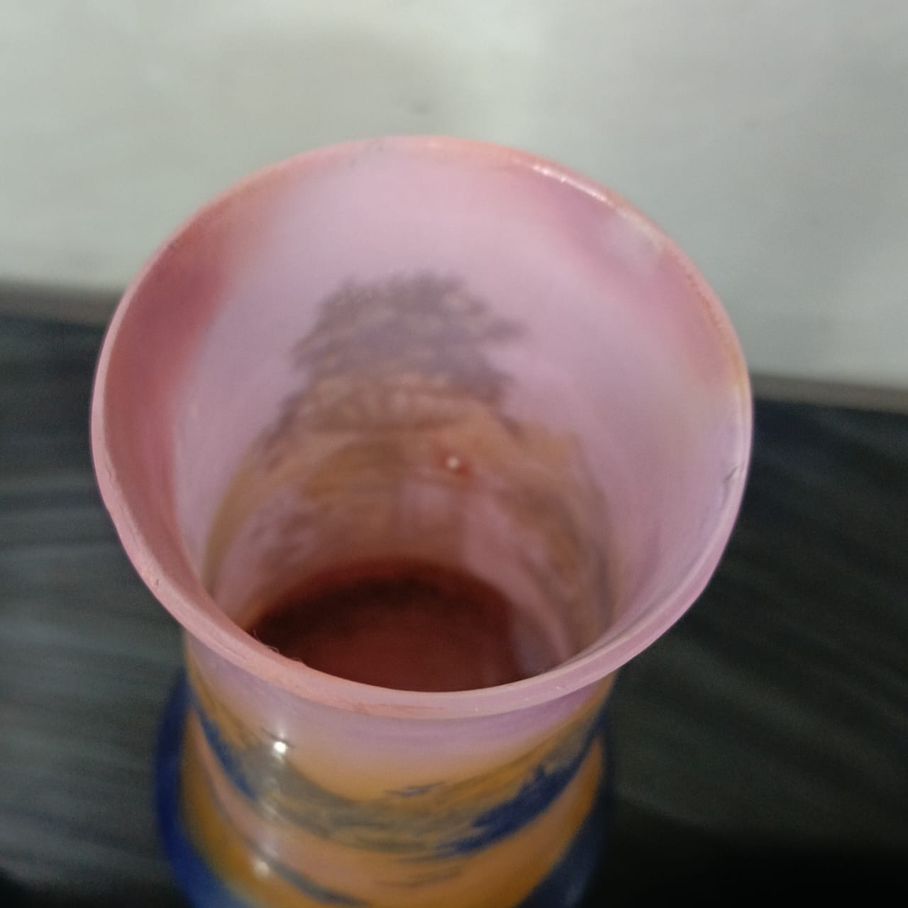 Ancien vase pêtte de verre rare vintage original signé