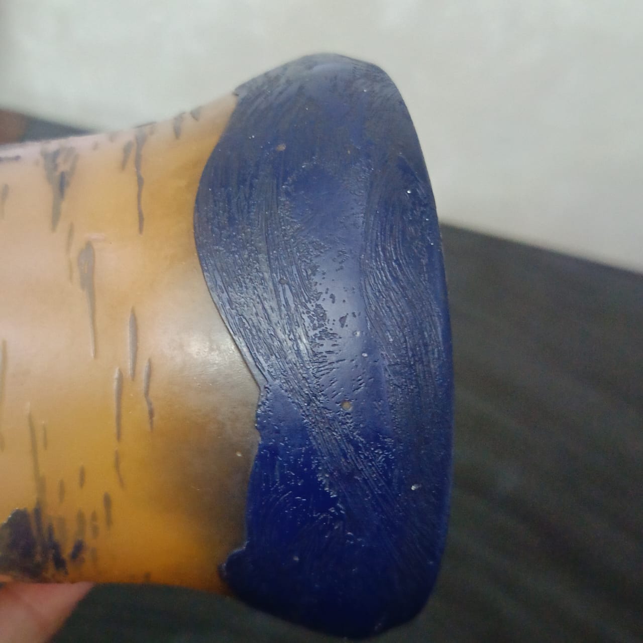 Ancien vase pêtte de verre rare vintage original signé