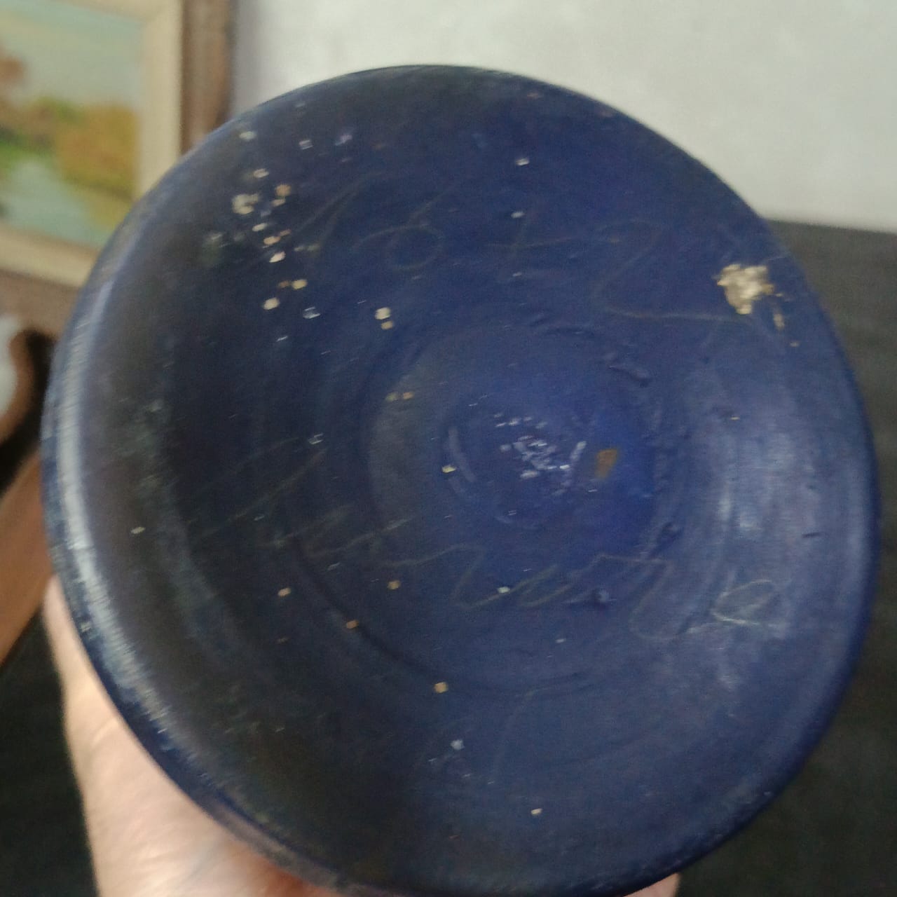 Ancien vase pêtte de verre rare vintage original signé