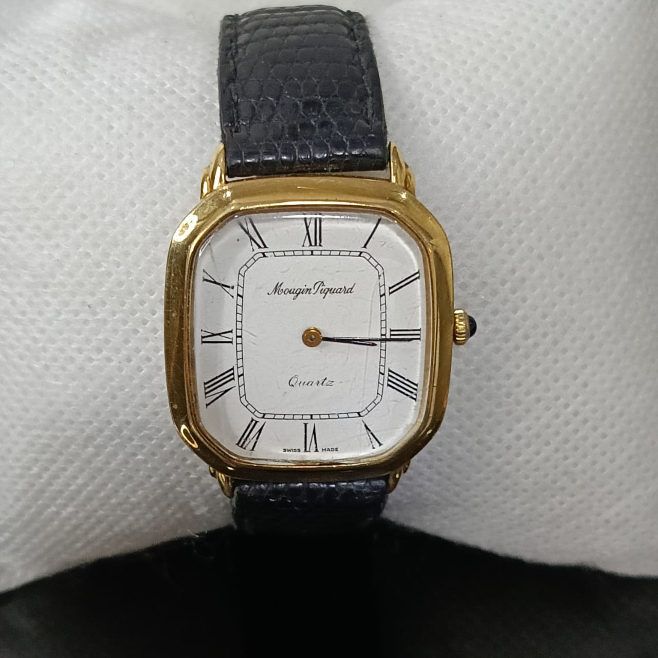 Montre mougin piquard plaqué or vintage original Quartz