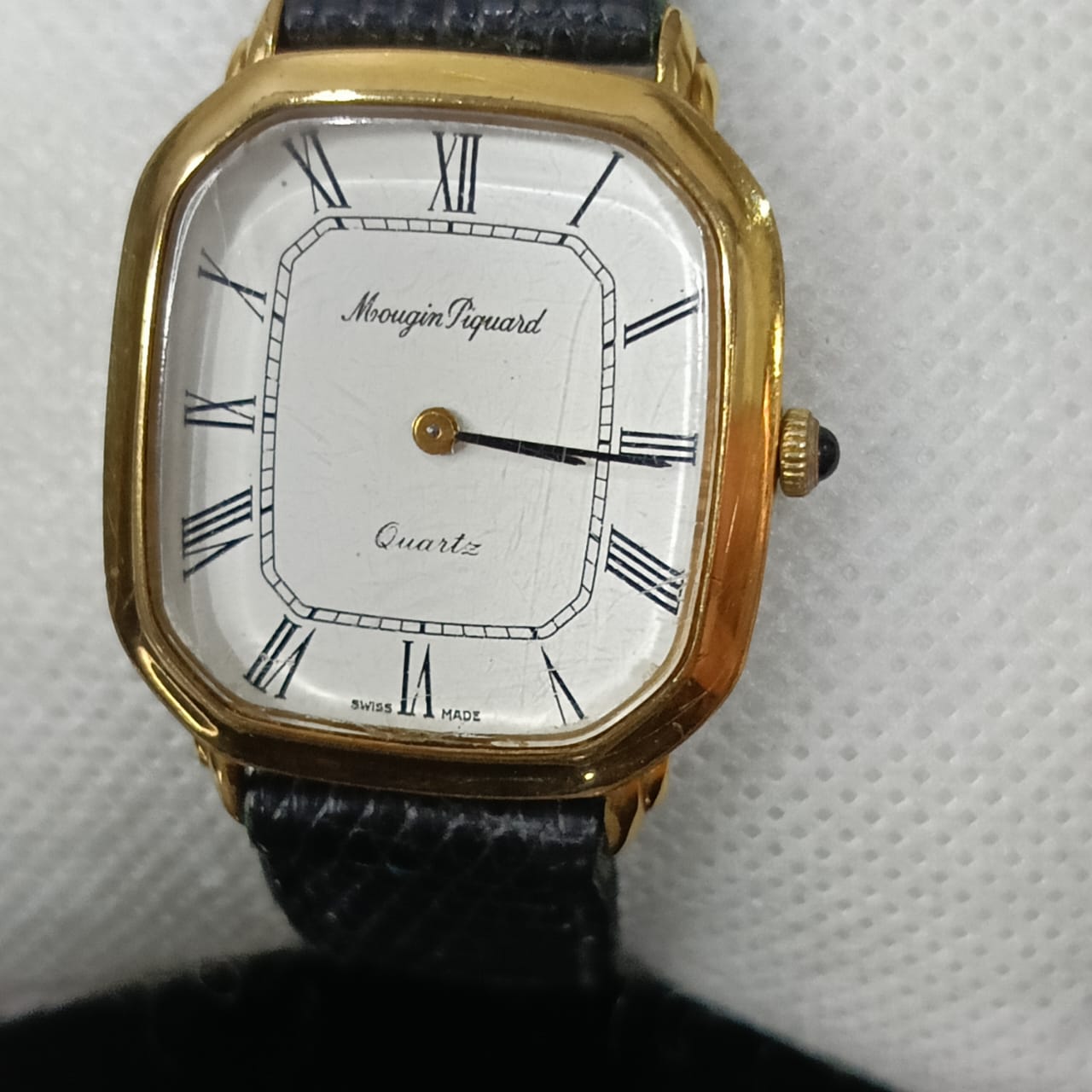 Montre mougin piquard plaqué or vintage original Quartz