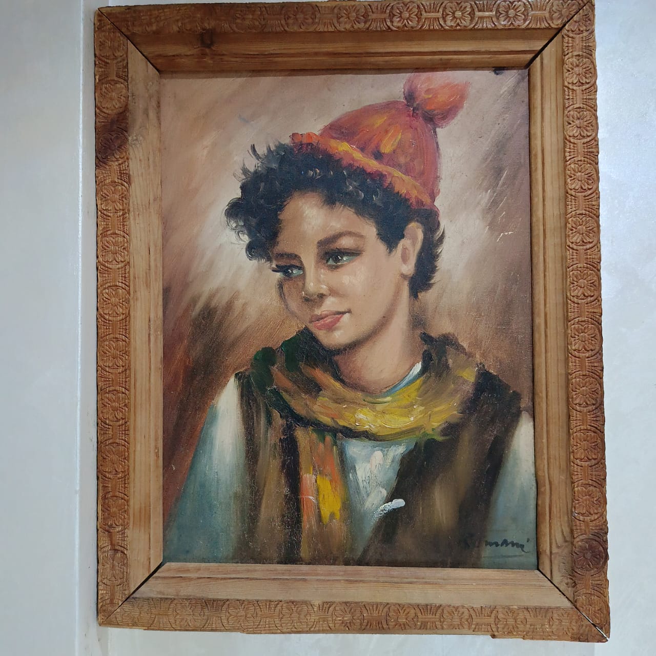 Ancien tableau vintage original huile sur toile signée