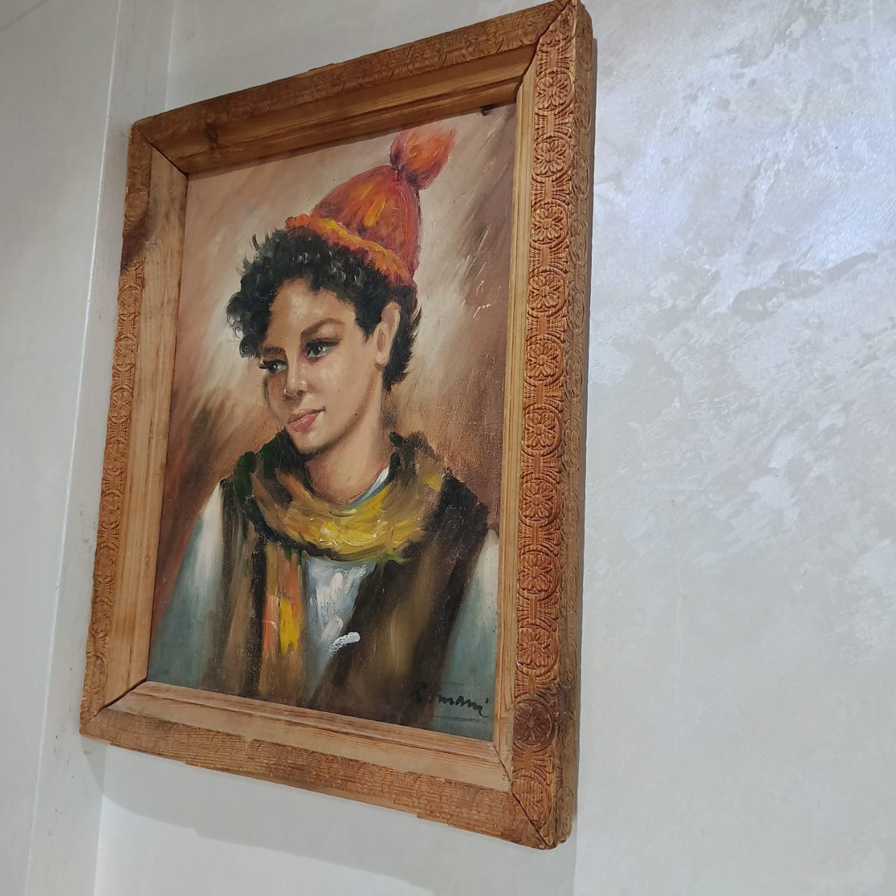 Ancien tableau vintage original huile sur toile signée