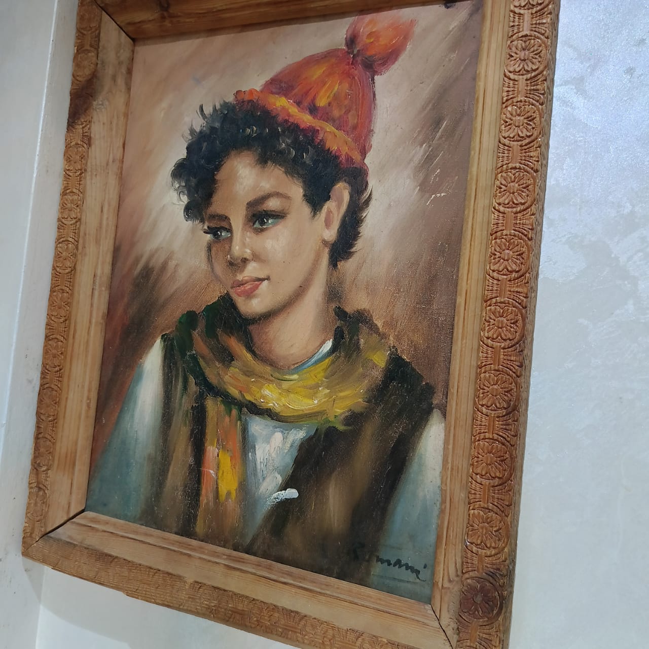 Ancien tableau vintage original huile sur toile signée