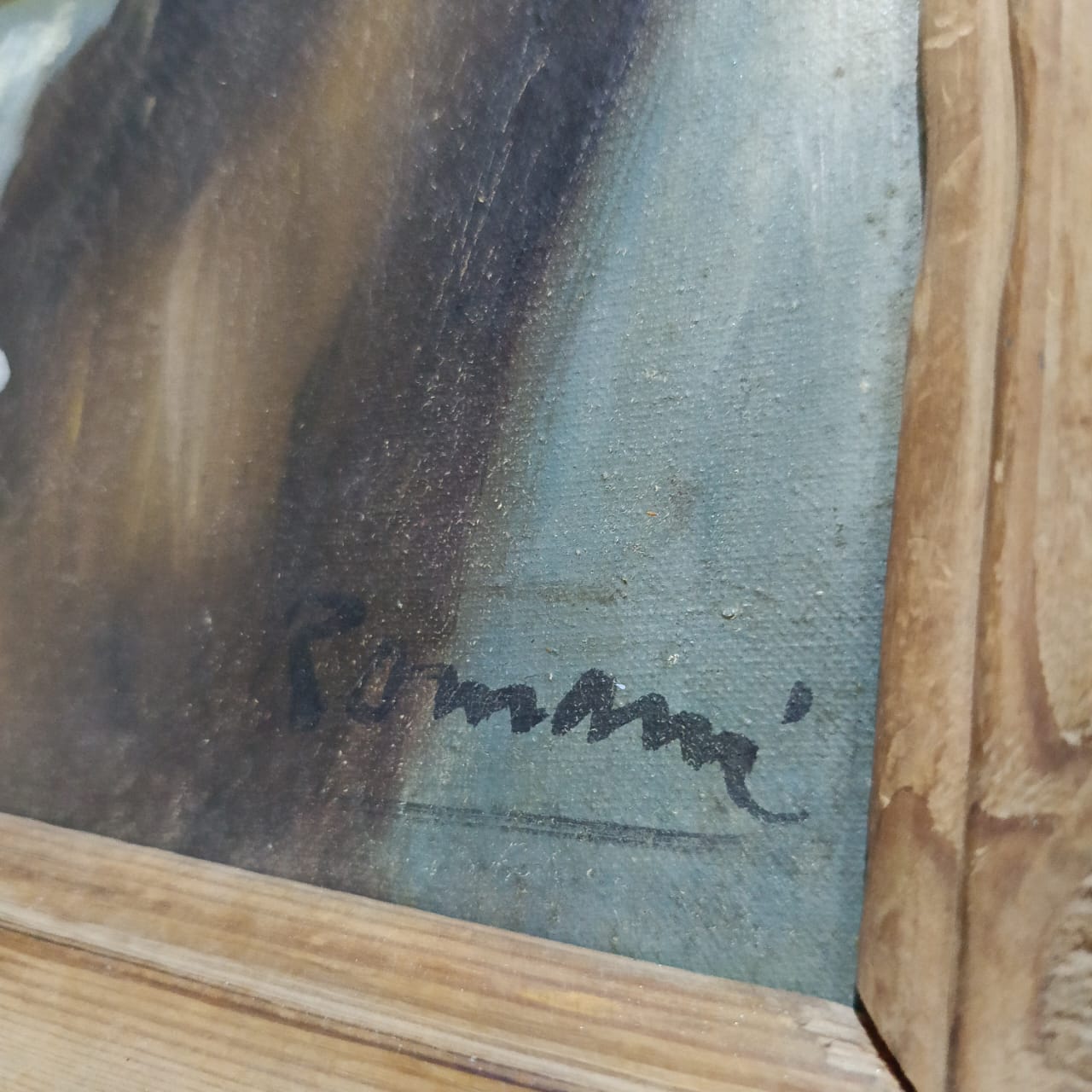 Ancien tableau vintage original huile sur toile signée