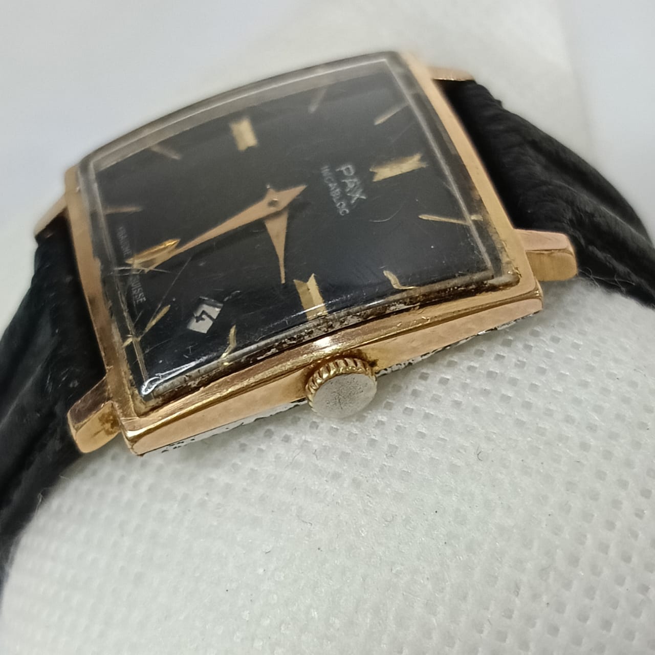 Montre pax mécanique vintage en plaqué or rose