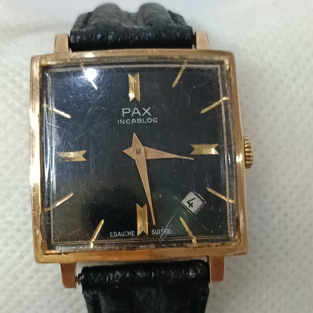 Montre pax mécanique vintage en plaqué or rose