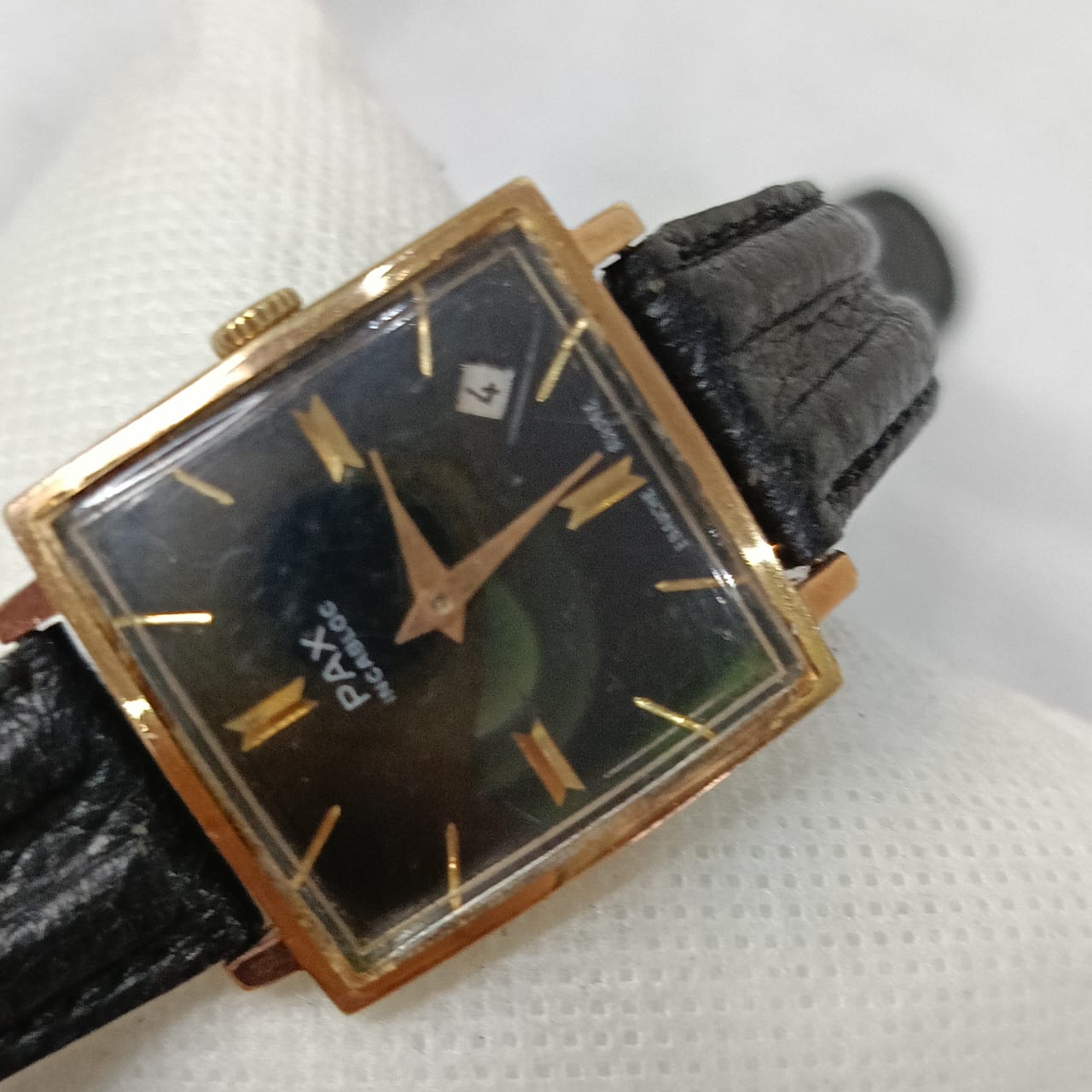 Montre pax mécanique vintage en plaqué or rose