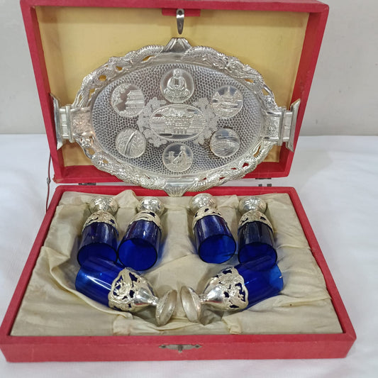 تحفة صينية قديمة مطلية بالفضة ديكور