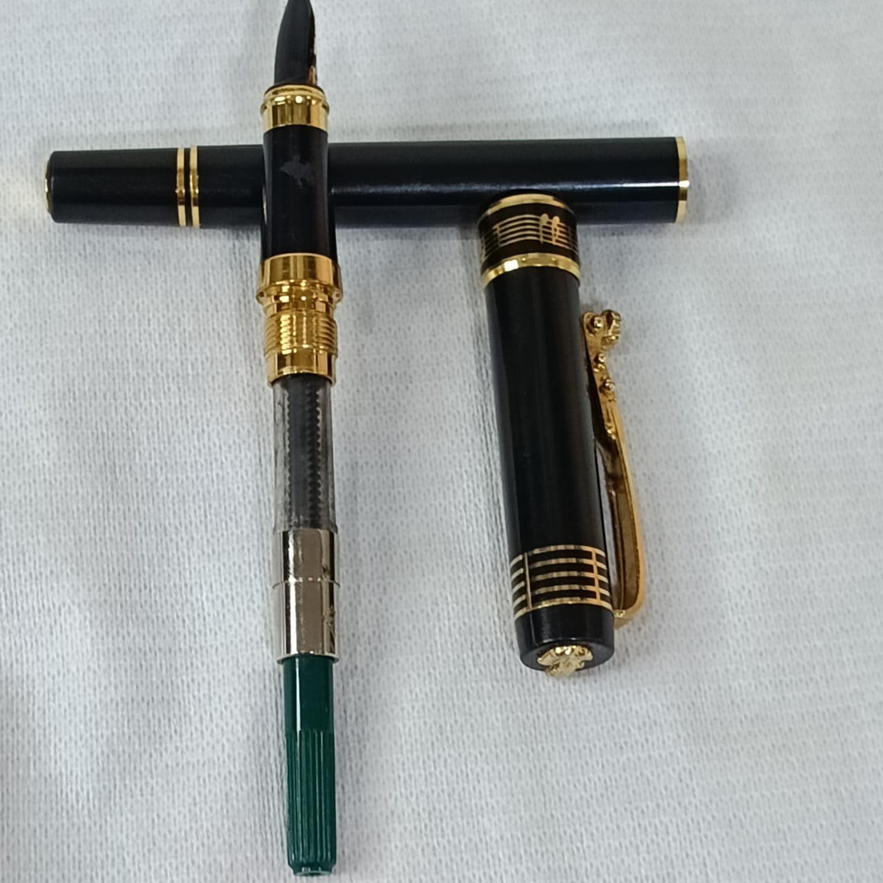 Stylo plume croco plaqué or vintage original