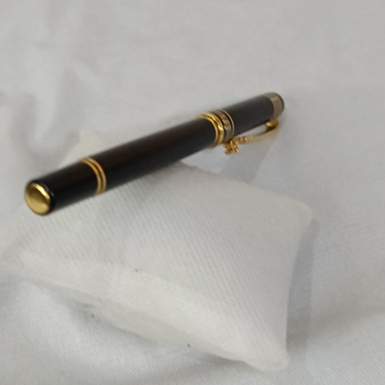 Stylo plume croco plaqué or vintage original