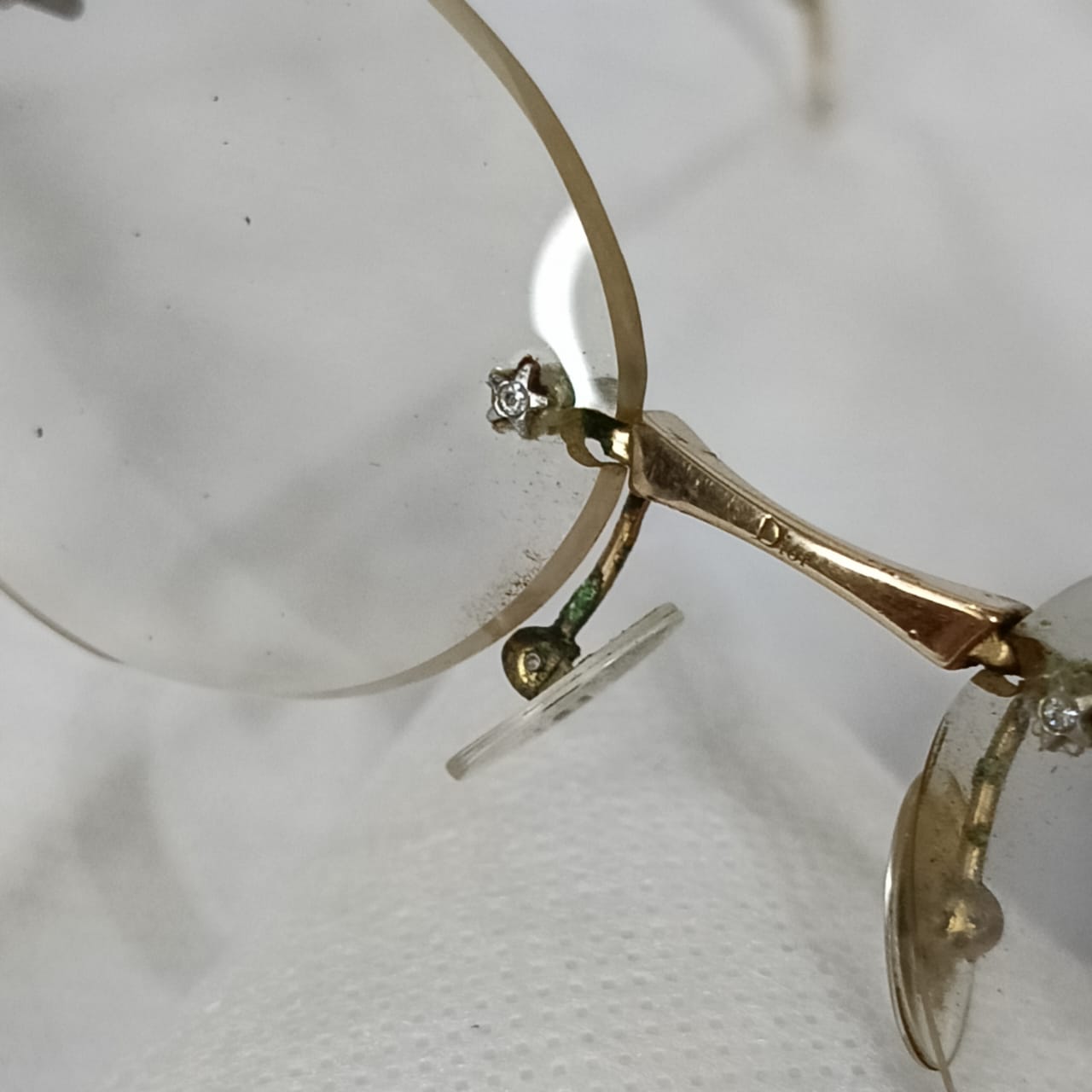 Cadre du lunette Dior femme en plaqué or vintage