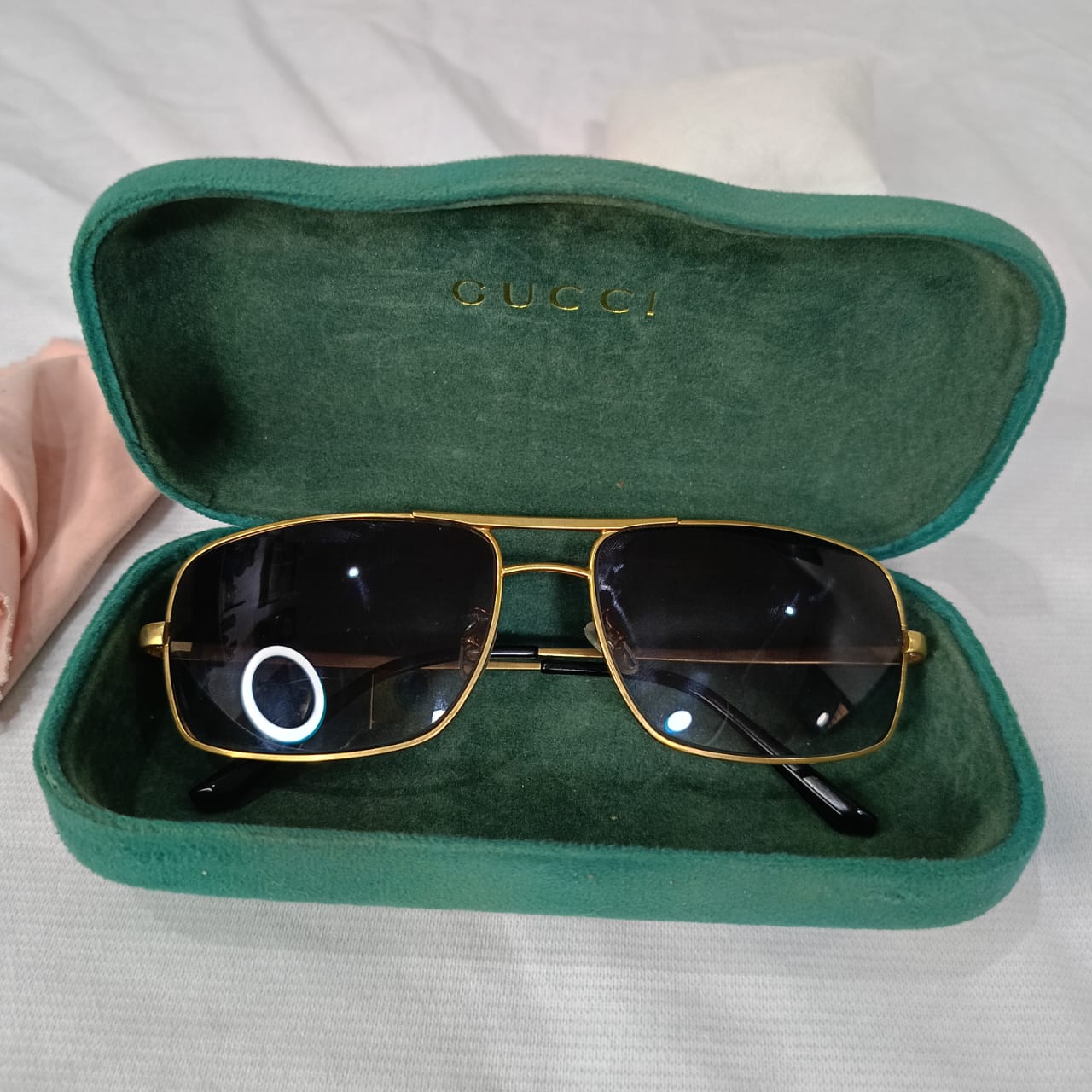Lunette Gucci homme original en plaqué or