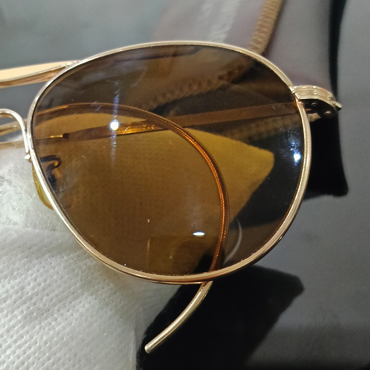 Lunette pilotsunglass américain en plaqué or vintage original